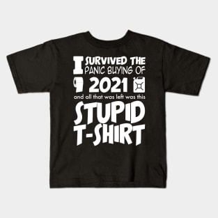 Survived 2021 Toilet Roll Petrol Kids T-Shirt